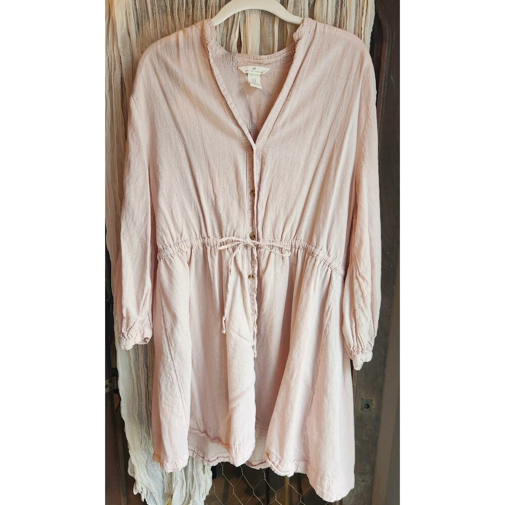 H&M Cream Linen Blend dress (Medium)
